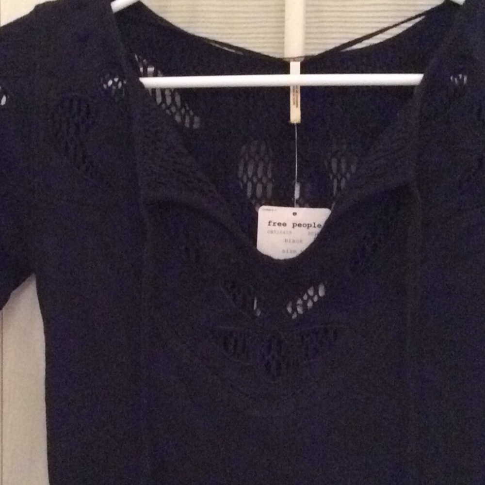 NWT Free People With Love Tee Black Top - Picture 5 of 5